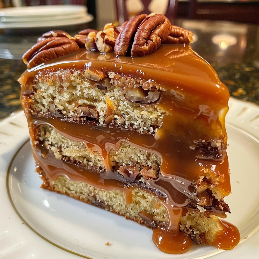 Caramel Pecan Cake Recipe