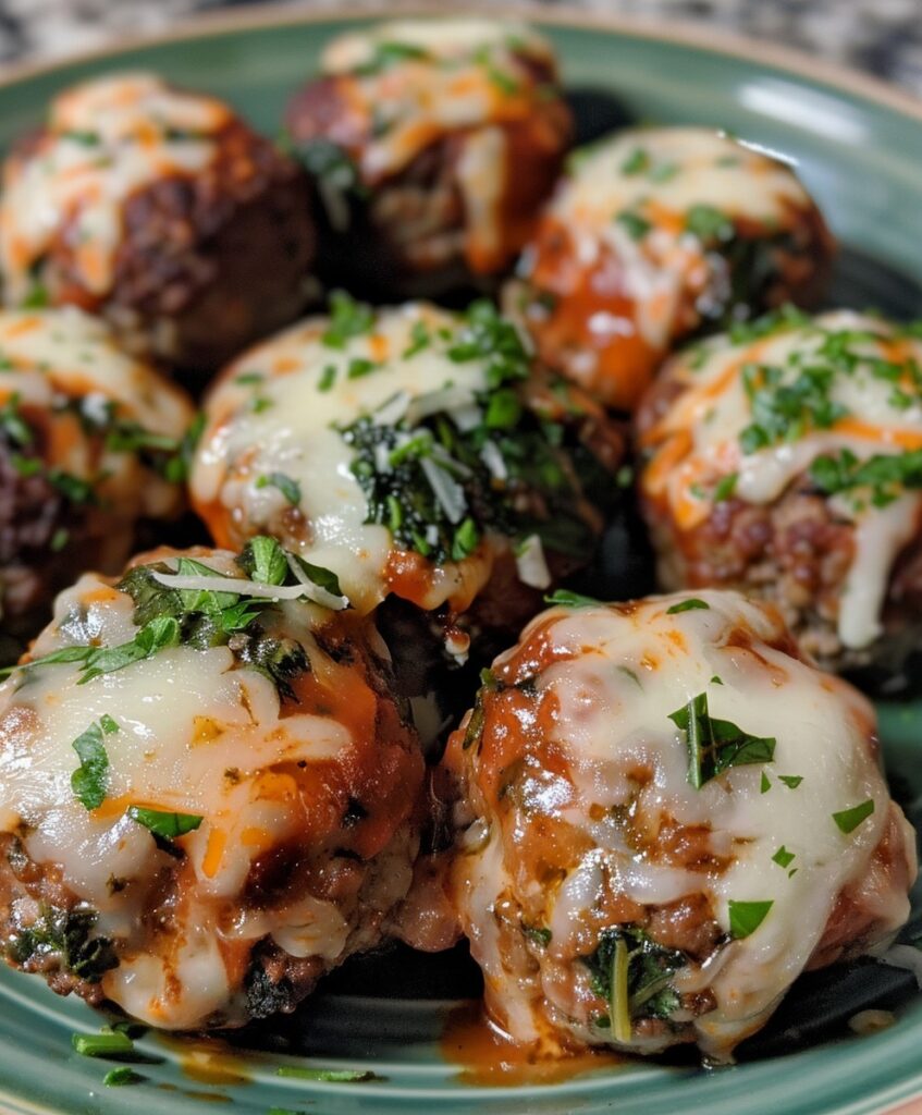 Mozzarella Spinach Meatballs Recipe