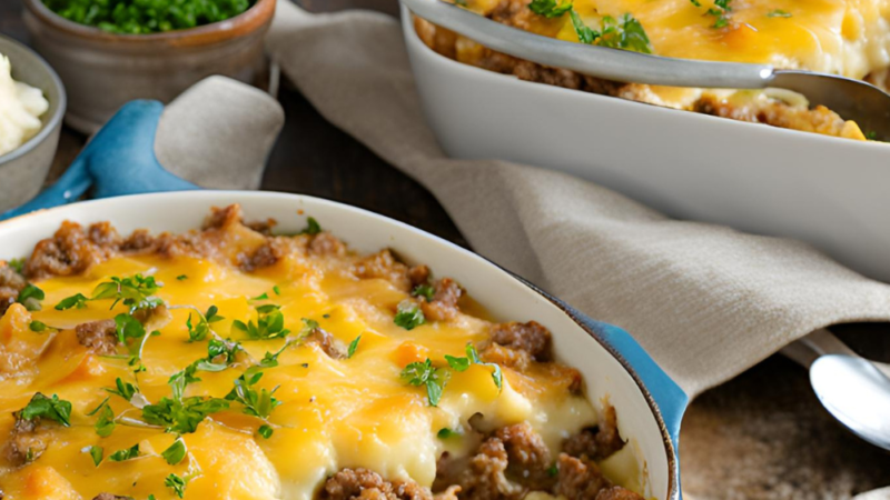 Ultimate Comfort: Creamy Potato & Ground Beef Casserole Delight