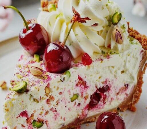 Delicious Lemon Cherry Pistachio Cheesecake